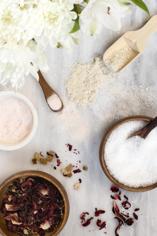 DIY bath tub tea ingredients