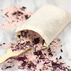 DIY rose petal tub tea